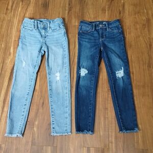 Old Navy Rockstar Girls Light and Dark Blue Skinny Jeans